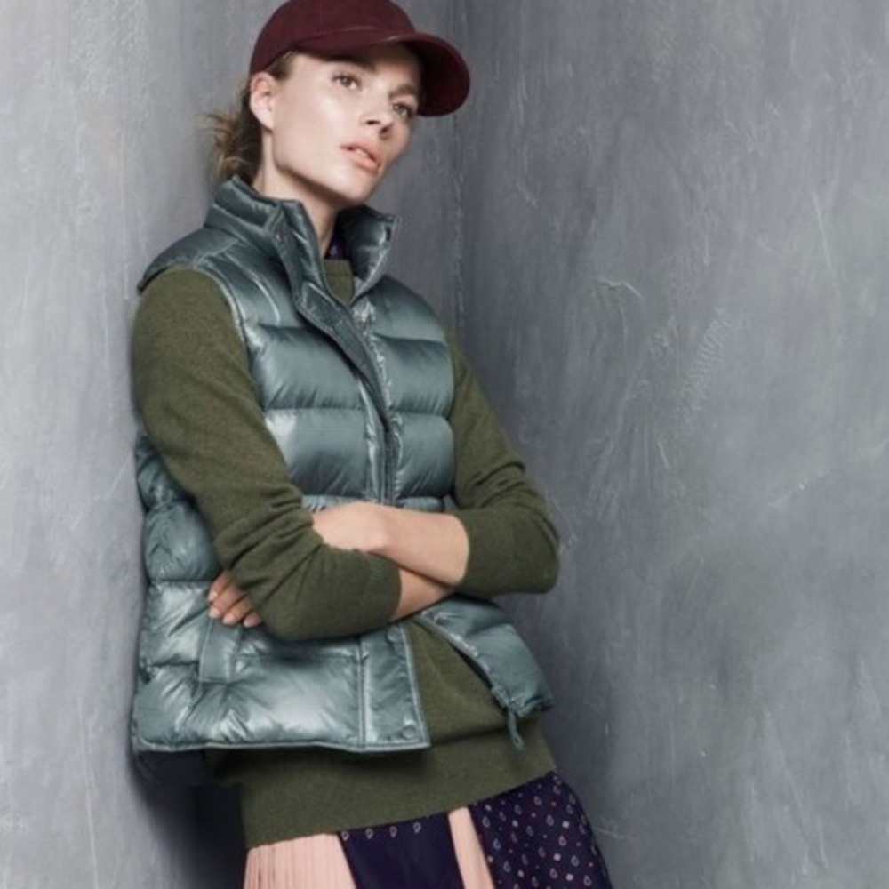 COPY - J Crew Womens XS Forest Green Shiny Glossy Puffer Down